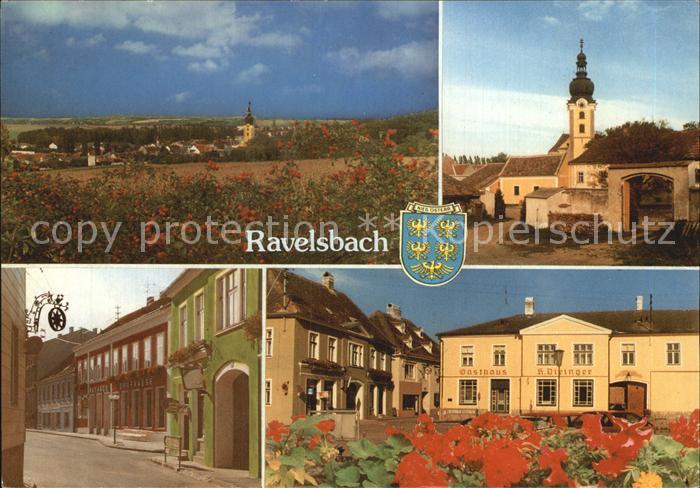 Ravelsbach Niederoesterreich Panorama Kirche Pfarrhof Bahngasse Hauptplatz