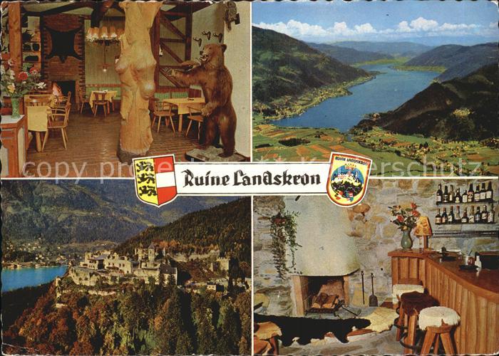 Landskron Kaernten Ruine Landskron Baerenstueberl Ossiachersee Burgruine mit Ann