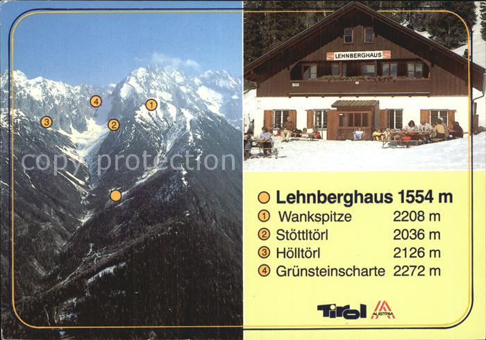 Obsteig Tirol Lehnberghaus mit Wankspitze Stoettltoerl Hoelltoerl Gruensteinscha