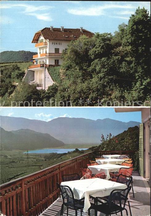 Kaltern Weinstrasse Tirol Pension Panigl Terrasse Seeblick