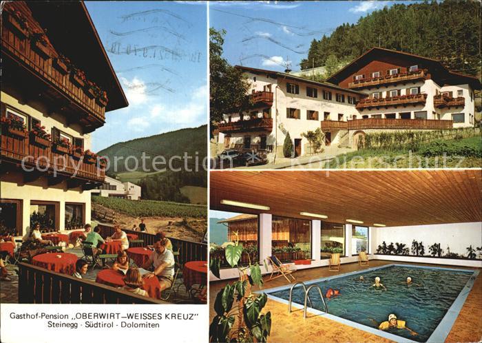 Steinegg Karneid Suedtirol Gasthof Pension Oberwirt Weisses Kreuz Terrasse Halle