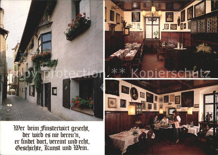 Brixen Suedtirol Restaurant Weinstube Finsterwirt Gastraum