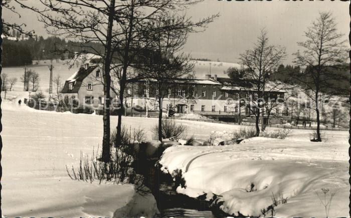 Walthersdorf Erzgebirge Ferienheim des VEB Zentralwerkstatt Regis Winterpanorama
