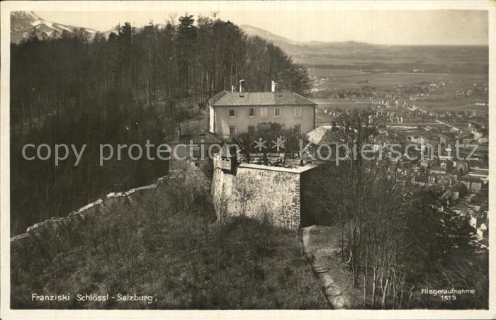 Salzburg Oesterreich Franziski Schloessl Kapuzinerberg Fliegeraufnahme
