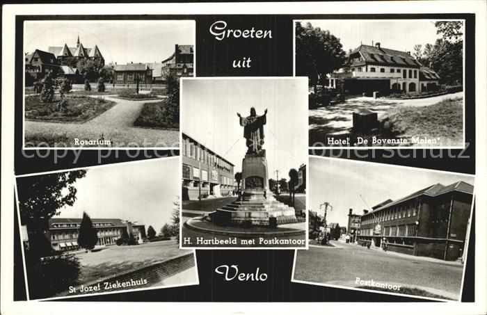 Venlo Rosarium Hotel De Bovenste Molen H Hartbeeld met Postkantoor St Jozef Ziek