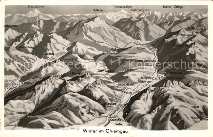 Grassau Chiemgau Winter im Chiemgau Alpenpanorama