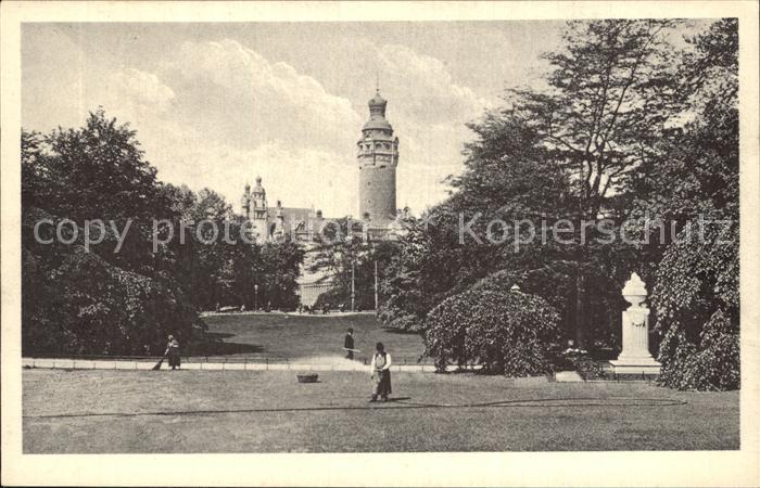 Leipzig Park Turm Graphit mit Rand