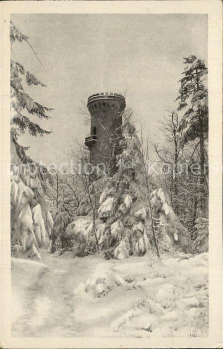 Ilmenau Thueringen Kickelhahn Aussichtsturm im Winter