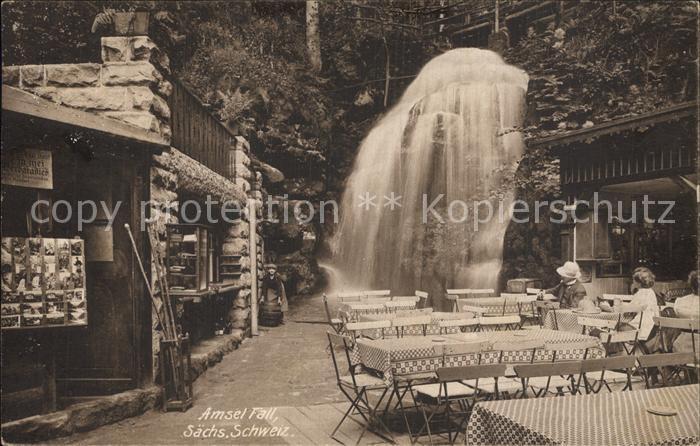 Rathen Saechsische Schweiz Amselfall Wasserfall Gaststaette