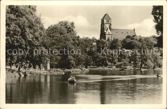 Karl-Marx-Stadt Schlossteich mit Schlosskirche