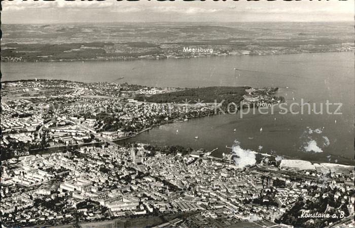 Konstanz Bodensee mit Blick nach Meersburg Fliegeraufnahme