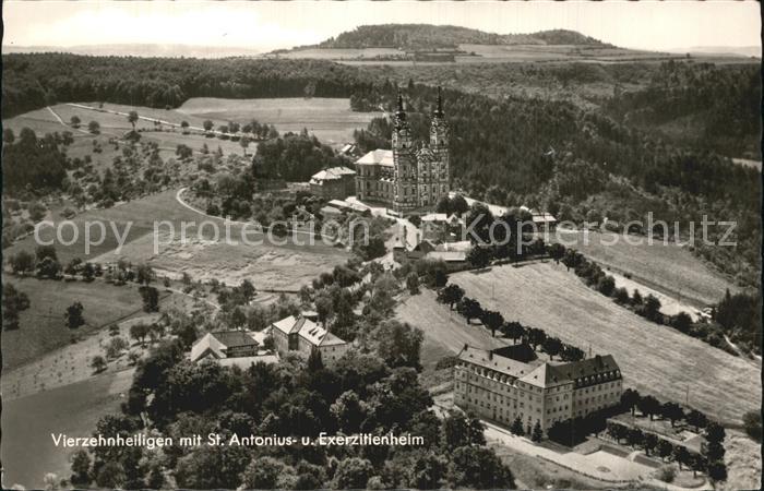 Vierzehnheiligen Basilika St Antoniusheim Exerzitienheim Fliegeraufnahme