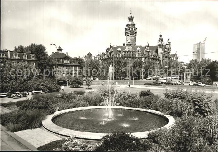 Leipzig Neues Rathaus Springbrunnen