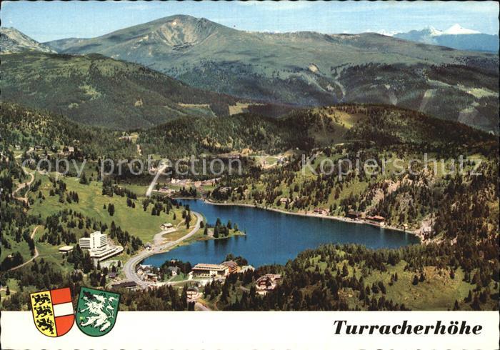 Turracher Hoehe Hoehenluftkurort gegen Kilnprein Hohe Tauern Fliegeraufnahme