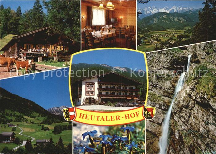 Heutal Unken Gasthof Pension Heutaler Hof Almhuette Wasserfall Alpenpanorama Enz