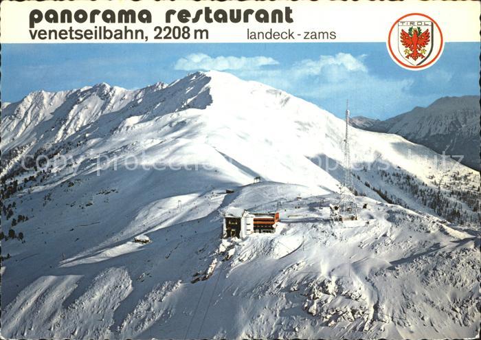 Landeck Tirol Panorama Restaurant Venetseilbahn Wintersportplatz Fliegeraufnahme
