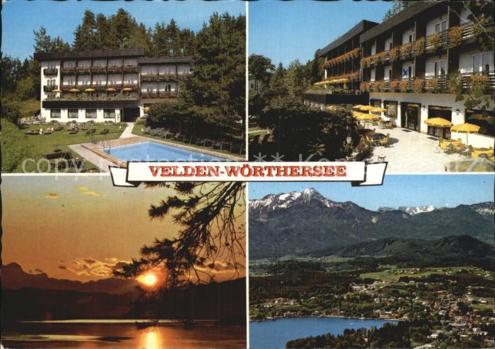 Velden Woerthersee Fruehstueckspension Ferienparadies Swimming Pool Sonnenunterg