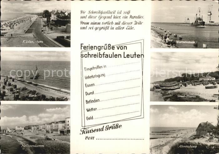 Mecklenburg Badeorte Kuehlungsborn Rerik Heiligendamm Warnemuende Graal Mueritz