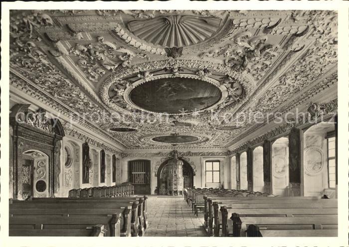 Salem Baden Ehemaliges Sommerrefektorium Stuck Fayenceofen heute Betsaal