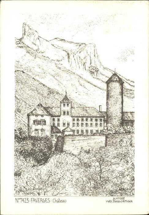 Faverges Chateau Collection Sites et Monuments Dessin Kuenstlerkarte