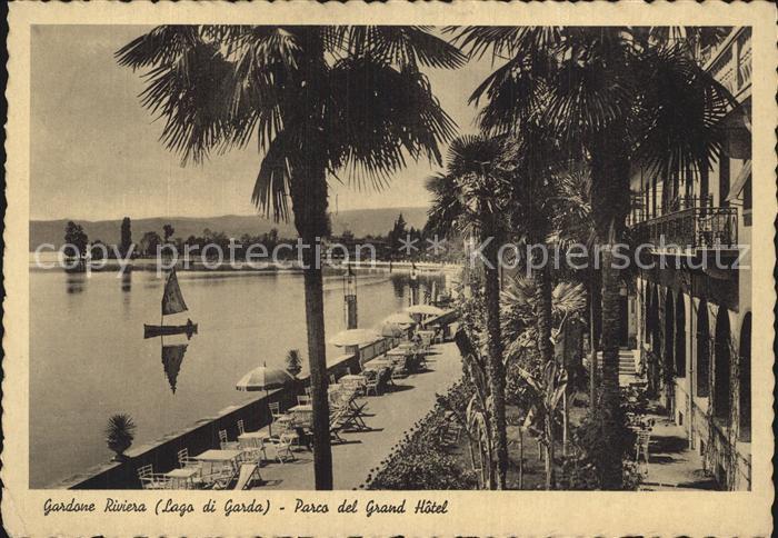 Gardone Garda Parco del Grand Hotel Uferpromenade Gardasee Palmen