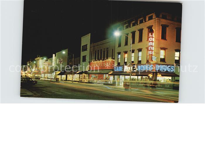 Columbus Georgia Night view from 12th Street looking down Broadway