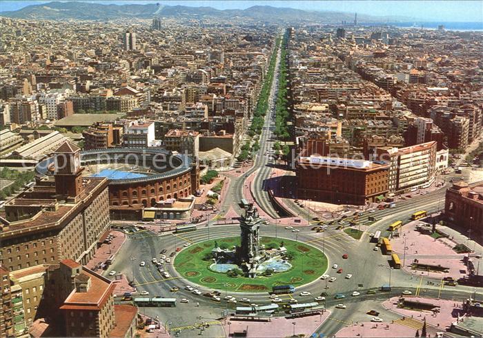 Barcelona Cataluna Fliegeraufnahme Plaza Espana