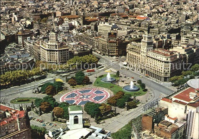 Barcelona Cataluna Fliegeraufnahme Plaza de Cataluna