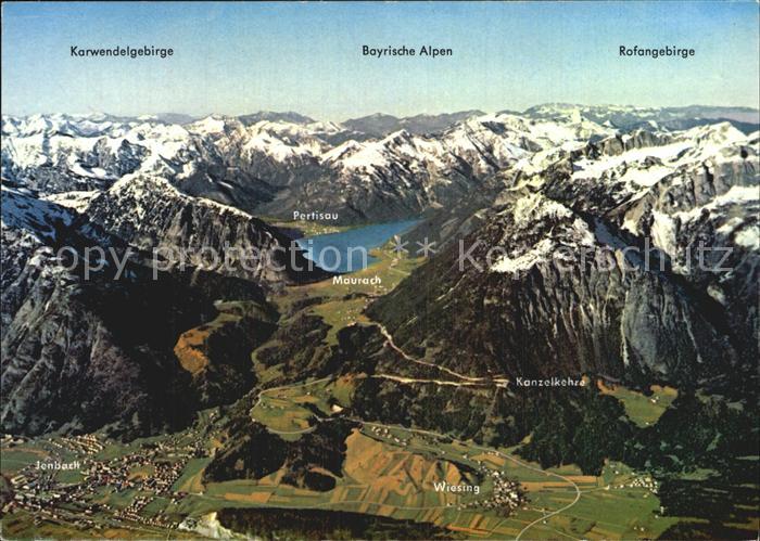 Pertisau Achensee Fliegeraufnahme Rofangebirge Karwendelgebirge Maurach