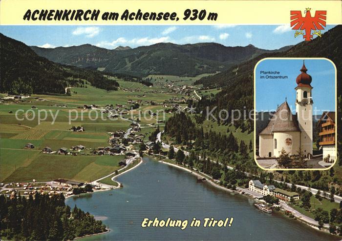 Achenkirch Pfarrkirche Ortszentrum Fliegeraufnahme