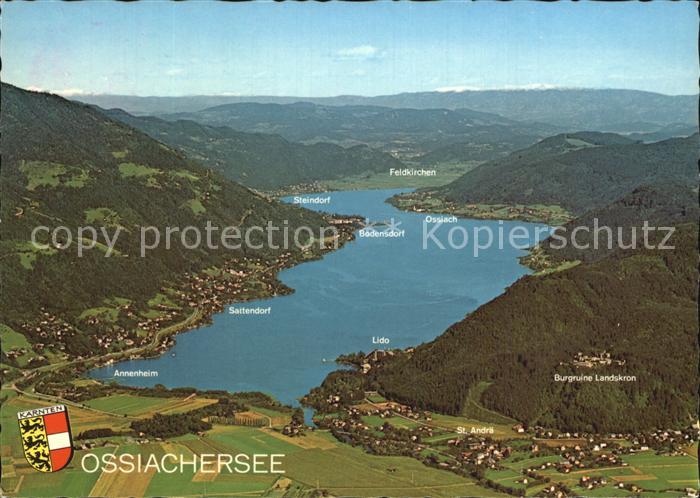Ossiachersee Fliegeraufnahme Burgruine Landskron Lido