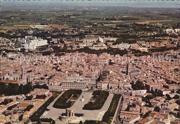 Montpellier Herault Fliegeraufnahme Jardin Peyrou Arc Triomphe