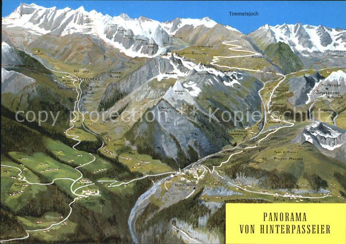 Timmelsjoch Panoramakarte Hinterpasseier