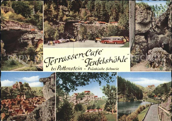 Pottenstein Oberfranken Terrassen-Cafe Teufelshoehle