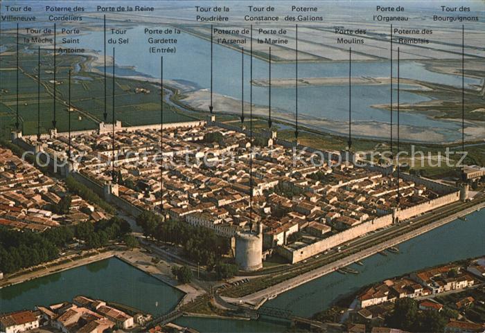 Aigues-Mortes Gard Fliegeraufnahme Burg