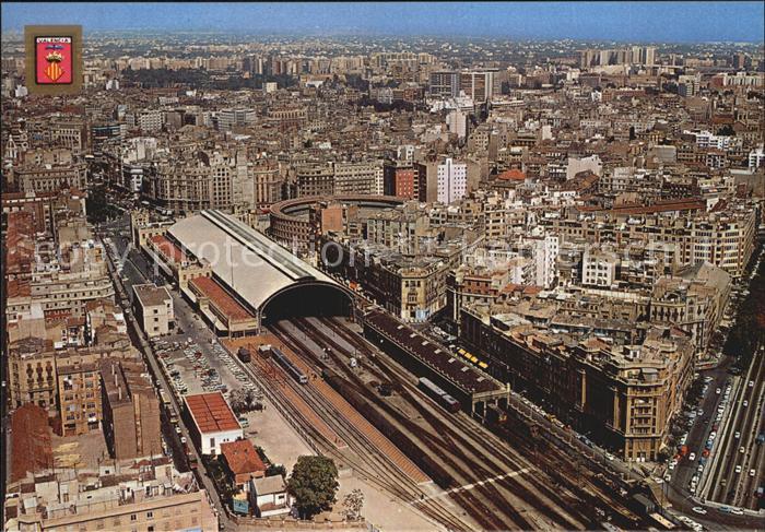 Valencia Valenciana Fliegeraufnahme mit Bahnhof