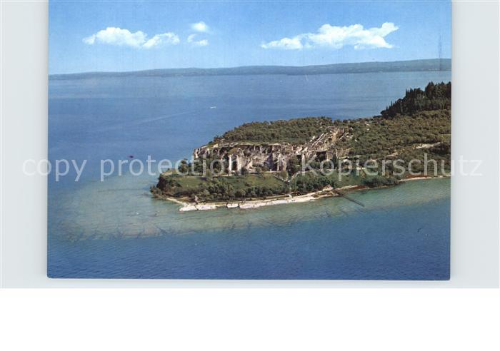 Sirmione Lago di Garda Catullo Grotten Fliegeraufnahme