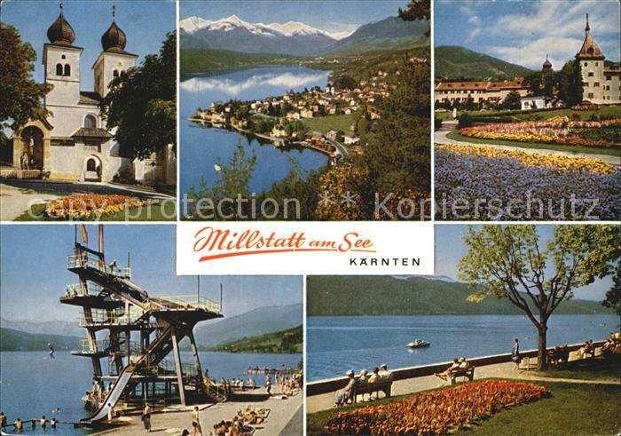 Millstatt Millstaettersee Ehemalige Stiftskirche Reisseckgruppe Strandpark Sprin