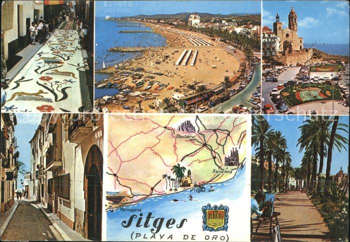 Sitges Blumenstrasse Strand Promenade