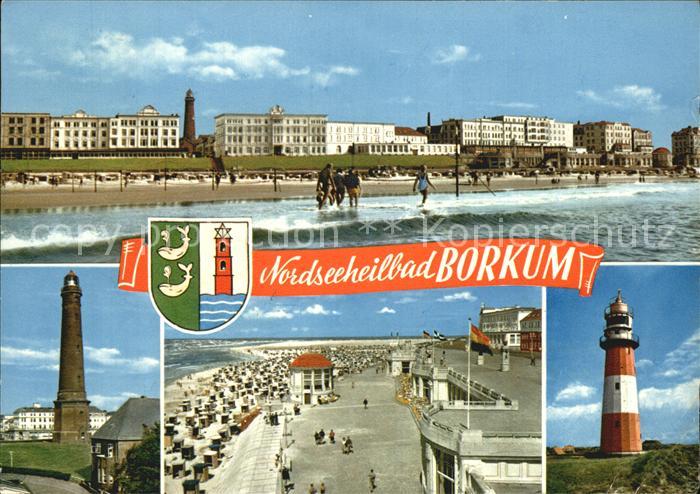 BORKUM Nordseebad Niedersachsen Strand Leuchttuerme Promenade