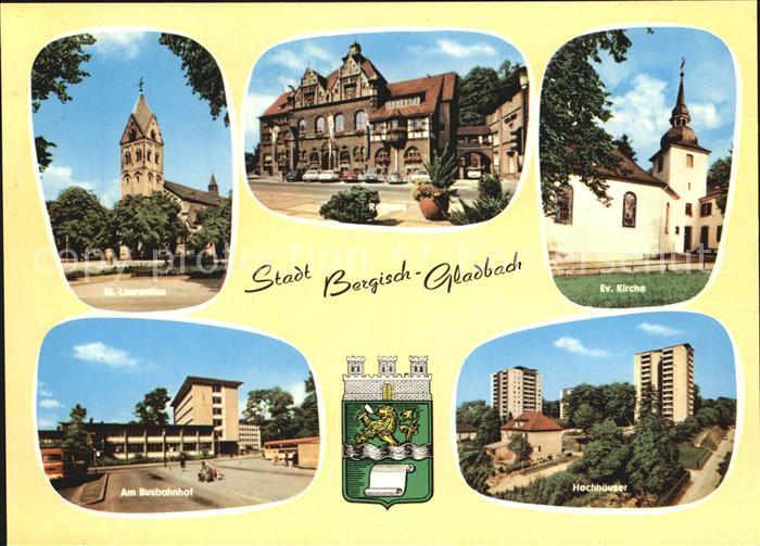 Bergisch Gladbach Evangelische Kirche Busbahnhof Hochhaeuser Rathaus