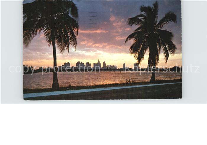 Miami Beach Sunset Over