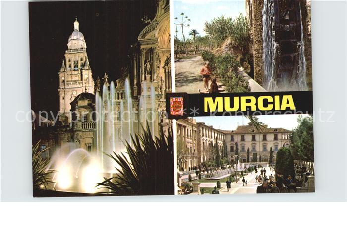 Murcia Kirch mit Brunnen Platz Wasserfall