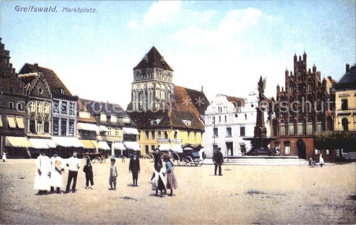 Greifswald Marktplatz historische Ansicht Museum der Hansestadt Repro