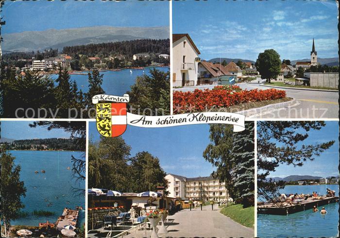 Seelach Klopeinersee Panorama Ortsansicht mit Kirche Promenade Badesteg