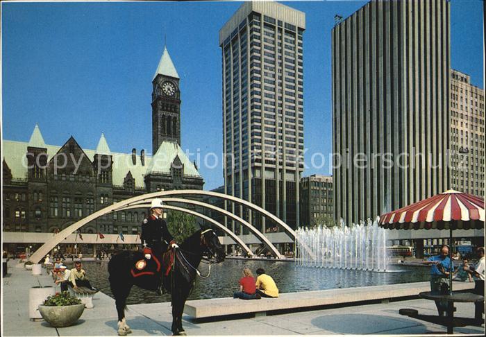 Toronto Canada Nathan Phillips Square Mounted Police Old City Hall Simpsons Towe