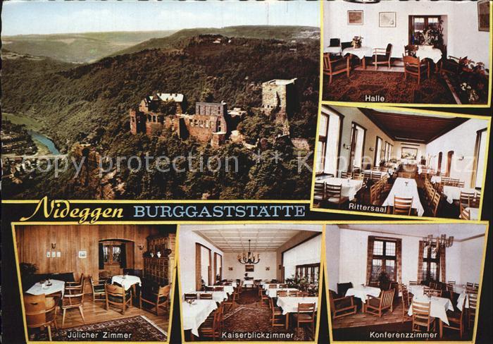 Nideggen Eifel Burggaststaette Zimmer Rittersaal Halle Burgruine