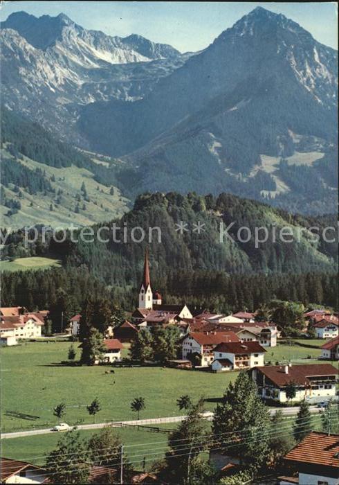 Fischen Allgaeu Ortsansicht mit Kirche Luftkurort Alpen