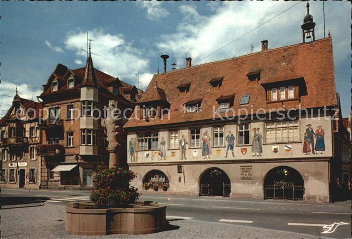 Haslach Kinzigtal Rathaus Fassandenmalerei Brunnen