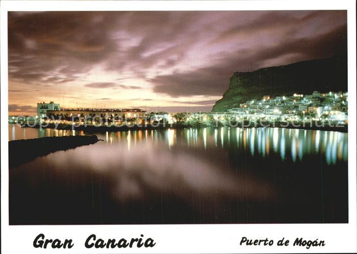 Mogan Puerto Hafen Nachtaufnahme